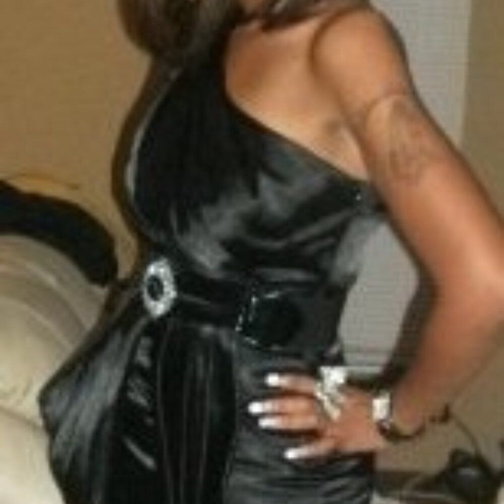 Black Satin One shoulder Mini Dress Size M - Picture 2 of 9